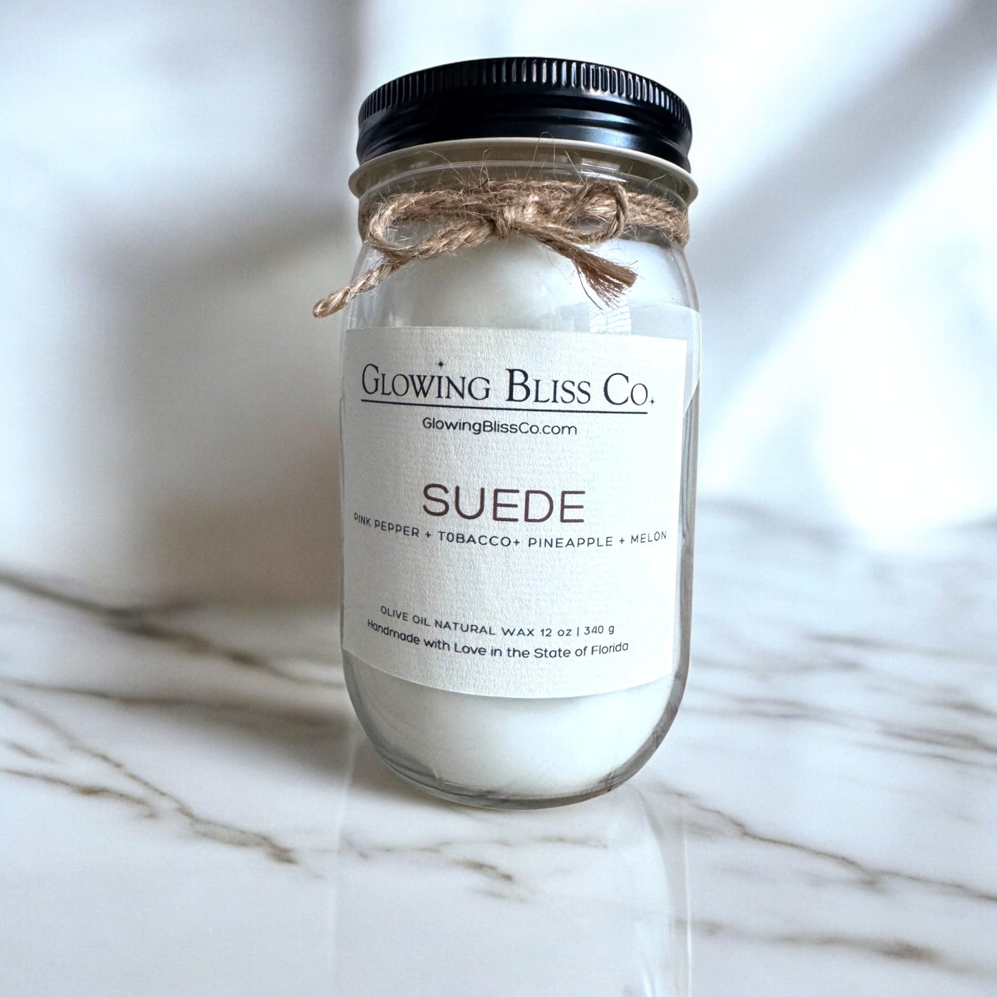 SUEDE CANDLE - Glowing Bliss Co.